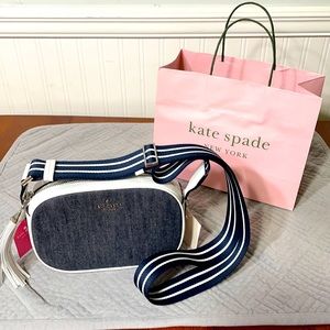 Kate Spade leather and denim purse